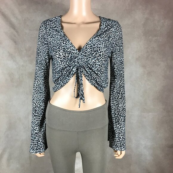 SHEIN Bell Sleeve Crop Top NWOT 8-10 - Picture 2 of 11